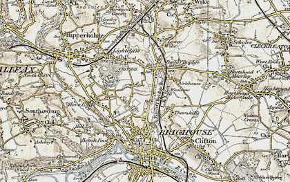 Old map of Bailiff Bridge in 1903