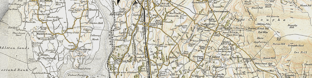 Old map of Bailrigg in 1903-1904