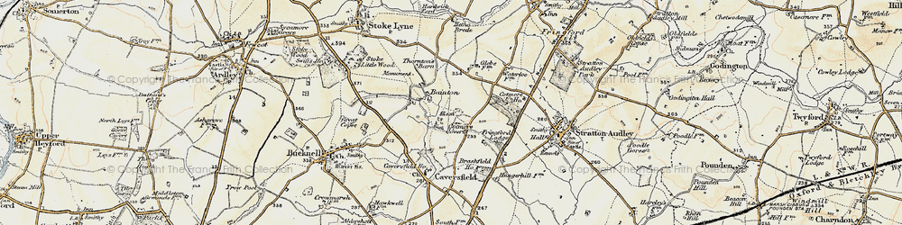 Old map of Bainton in 1898-1899