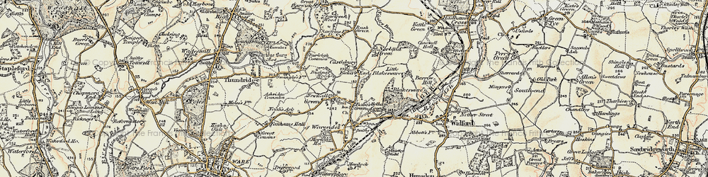 Old map of Bakers End in 1898-1899