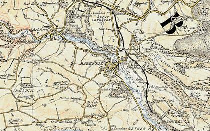 Old map of Bakewell in 1902-1903
