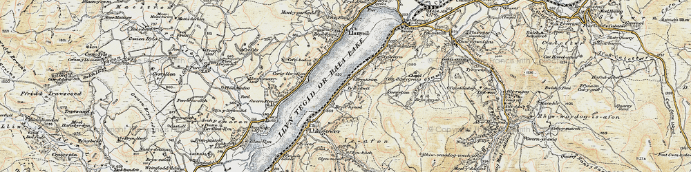 Old map of Bryniau Golau in 1902-1903