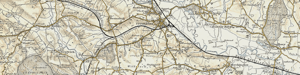 Old map of Balance Hill in 1902