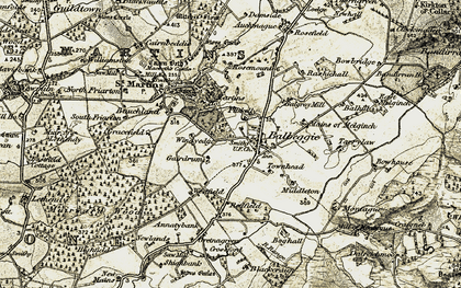 Old map of Blackcraigs in 1907-1908