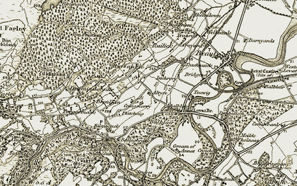 Old map of Balblair Wood in 1908-1912