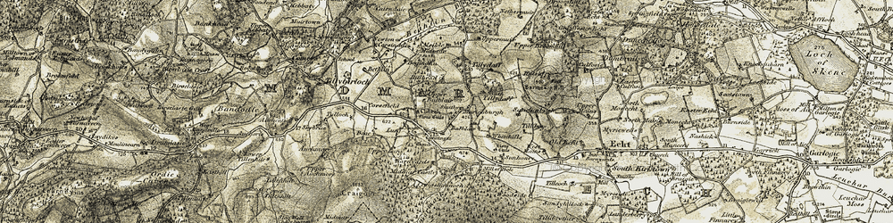 Old map of Bethlin Burn in 1909