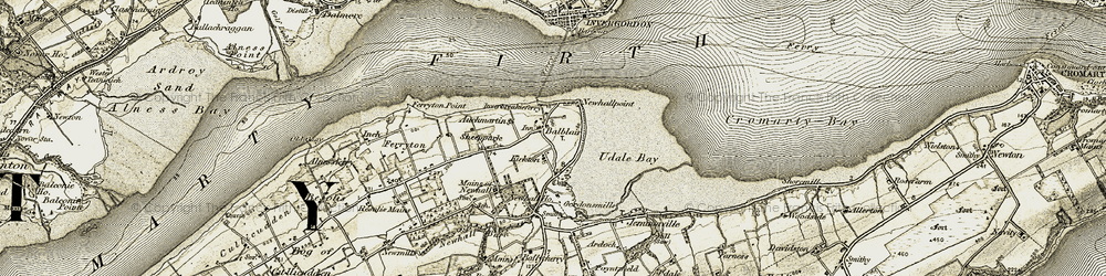 Old map of Auchmartin in 1911-1912