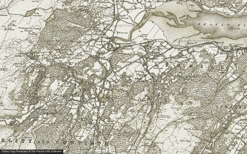 Old Map of Historic Map covering Aird, The in 1908-1912