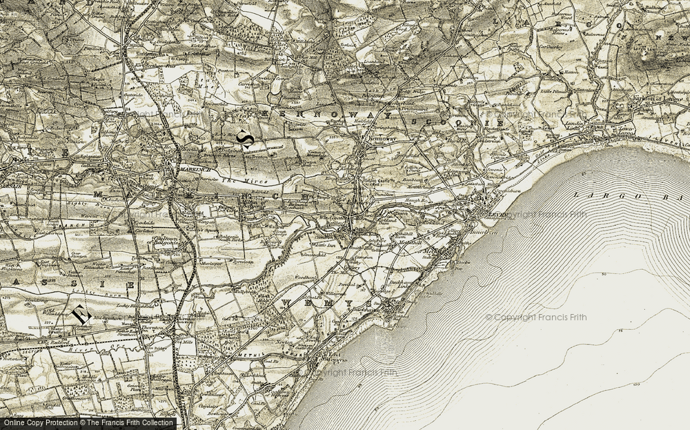 Old Map of Historic Map covering Bankhead of Balcurvie in 1903-1908