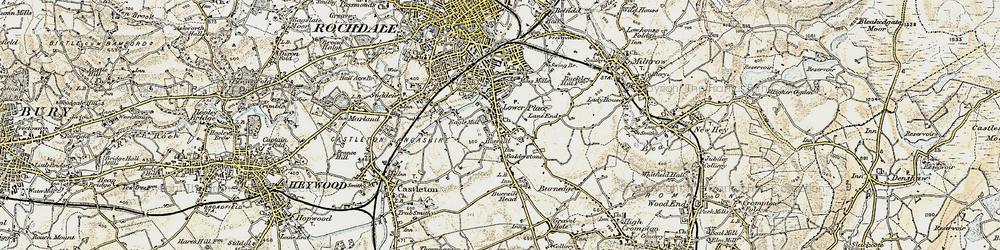 Old map of Balderstone in 1903
