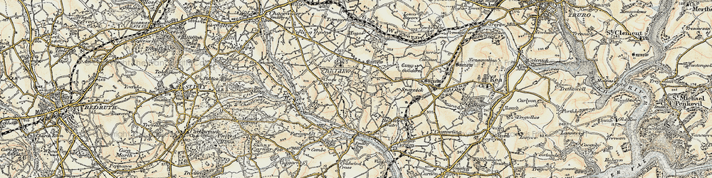 Old map of Baldhu in 1900