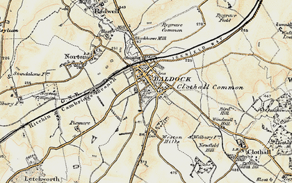Old map of Baldock in 1898-1899