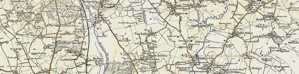 Old map of Baldon Row in 1897-1899