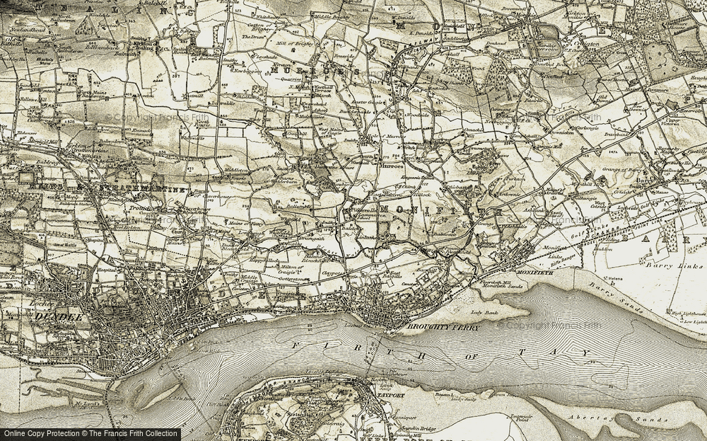 Old Map of Baldovie, 1907-1908 in 1907-1908
