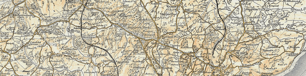 Old map of Beauport Park Hotel in 1898