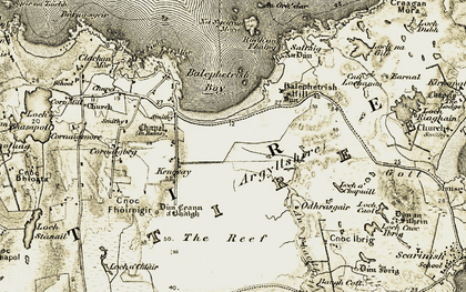 Old map of Balephetrish Bay in 1906-1907