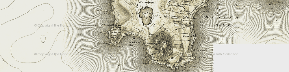 Old map of Balephuil Bay in 1906-1907