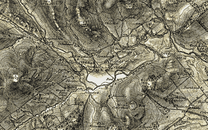 Old map of White Caterthun in 1908