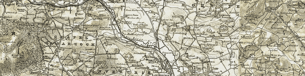 Old map of Bructor in 1909-1910