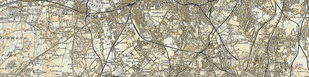 Old map of Balham in 1897-1909