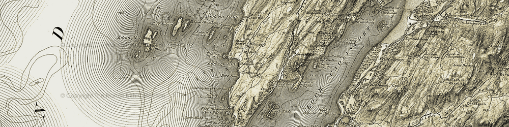 Old map of Liath Eilein in 1905-1907
