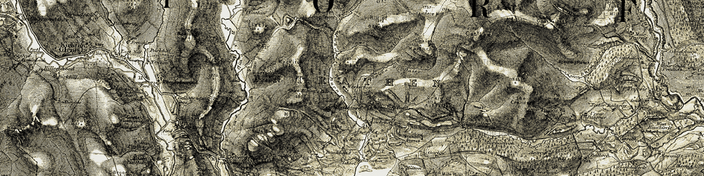 Old map of Bodandere Hill in 1907-1908