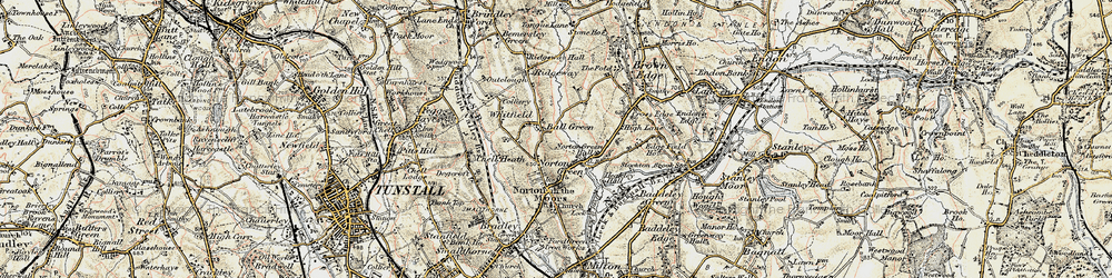 Old map of Ball Green in 1902