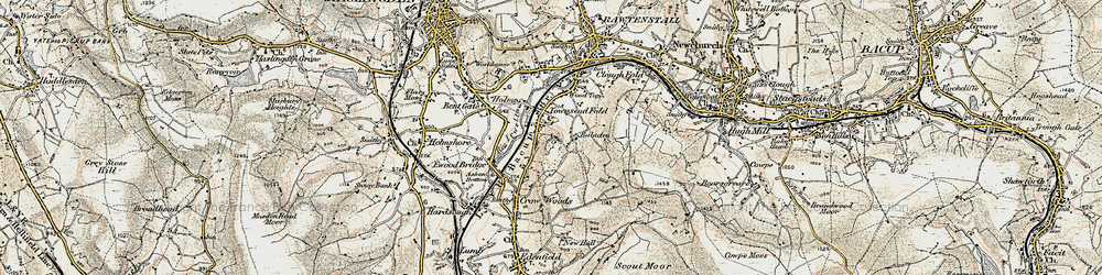 Old map of Balladen in 1903