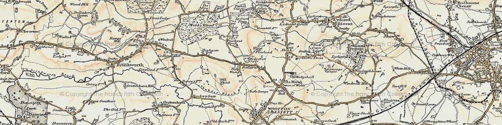 Old map of Ballard's Ash in 1898-1899