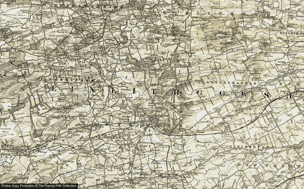 Old Map of Historic Map covering Bishopbrae in 1904