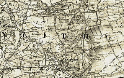 Old map of Ballencrieff Toll in 1904