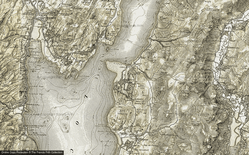 Old Map of Historic Map covering Auchnaha in 1905-1907