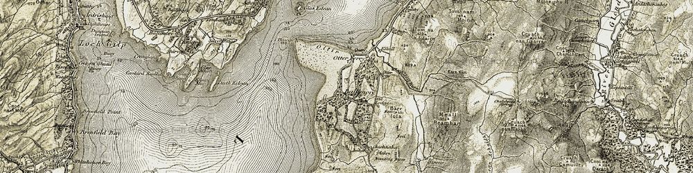Old map of Bàrr Iola in 1905-1907