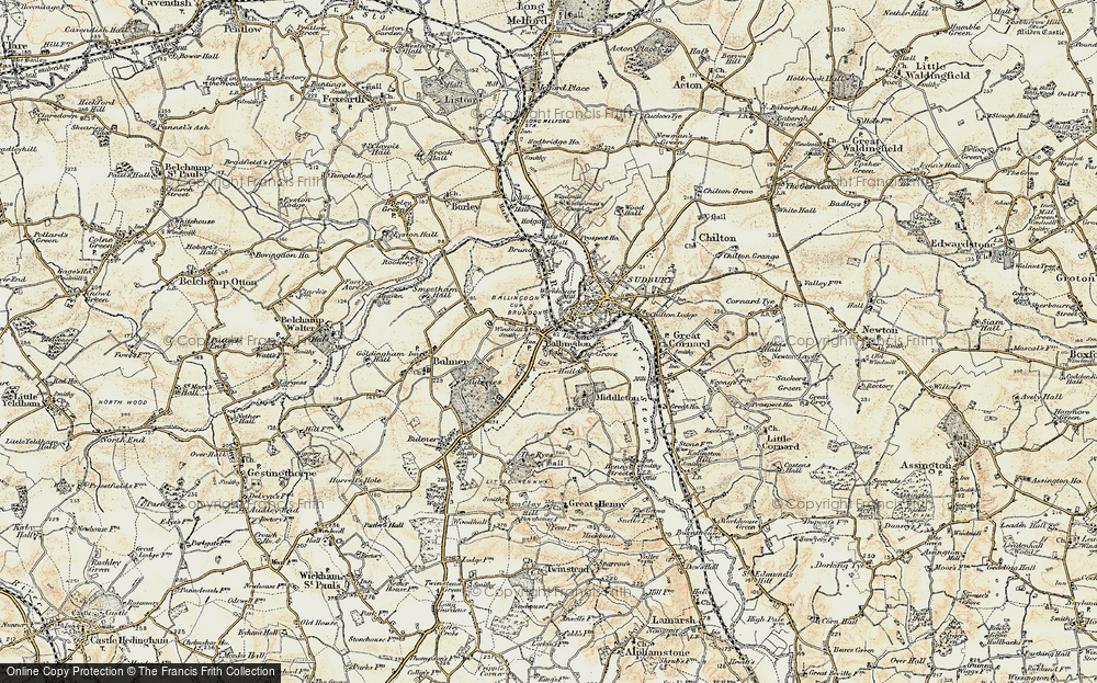 Old Map of Historic Map covering Ballingdon Grove in 1898-1901
