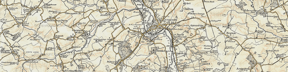 Old map of Ballingdon Grove in 1898-1901
