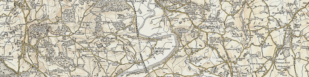 Old map of Ballingham Hill in 1899-1900