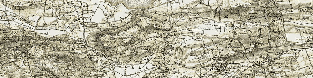 Old map of Benarty Hill in 1903-1908