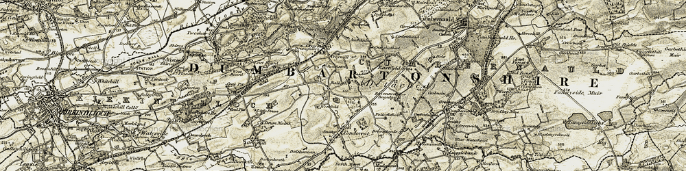 Old map of Balloch in 1904-1907