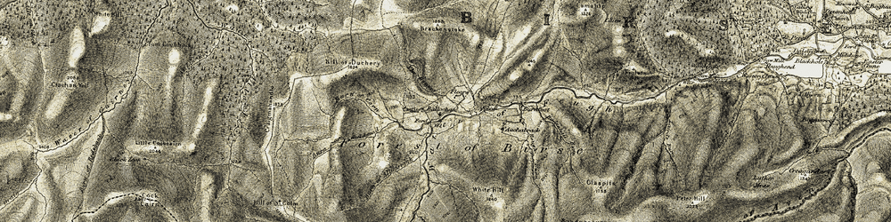 Old map of Burn of Corn in 1908-1909