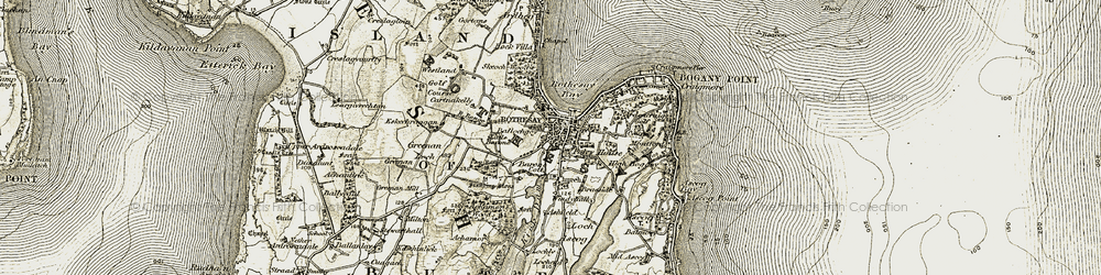 Old map of Isle of Bute in 1905-1907