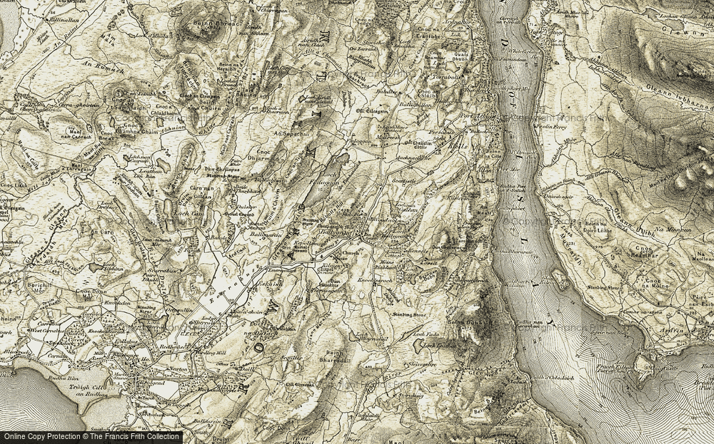 Old Map of Historic Map covering An Tàmhanachd in 1905-1907
