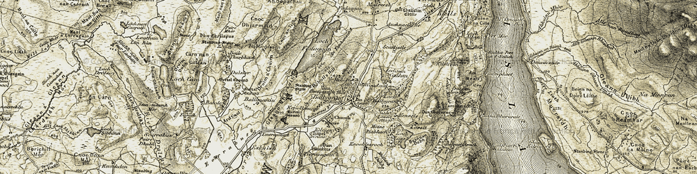 Old map of Baile Tharbhach in 1905-1907