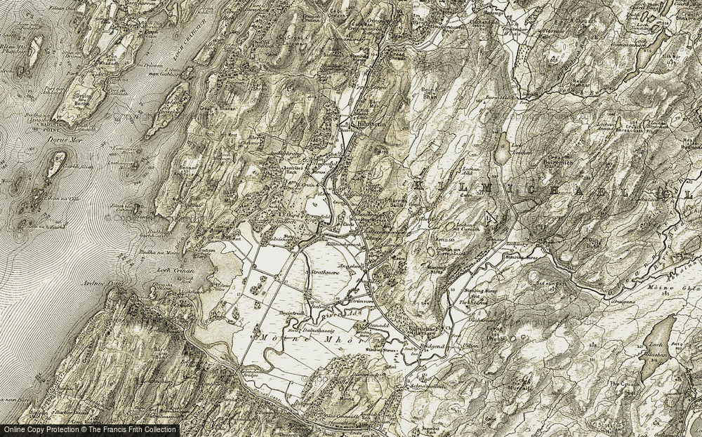 Old Map of Historic Map covering Baluachraig in 1906-1907