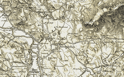 Old map of Barscobe Hill in 1904-1905