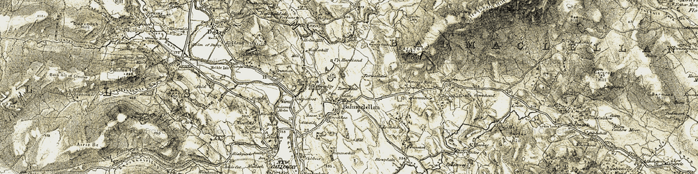 Old map of Balmaclellan in 1904-1905
