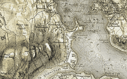 Old map of Balmeanach Bay in 1908-1909