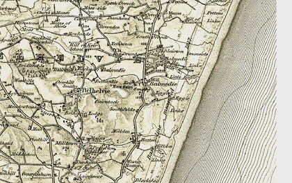 Old map of Boghead of Orrock in 1909-1910