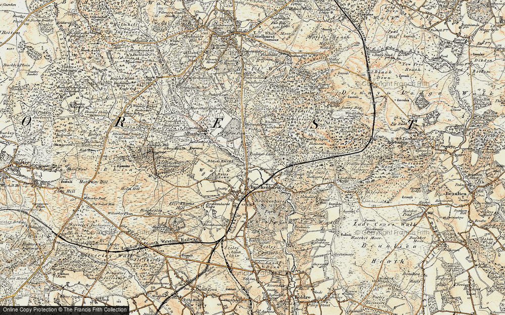 Old Map of Historic Map covering Black Knowl in 1897-1909