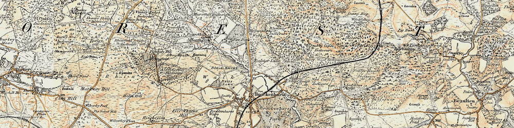 Old map of Balmerlawn in 1897-1909