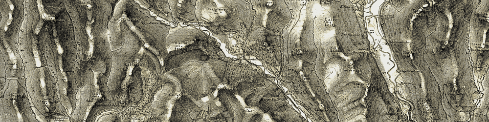Old map of Braeshellach in 1908
